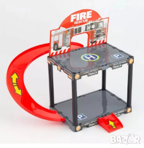 Паркинг-пожарна,комплект за игра, снимка 3 - Коли, камиони, мотори, писти - 52786750