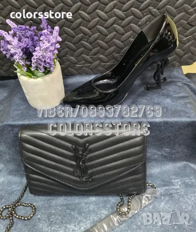 Комплект чанта и обувки YSL-VL-E22, снимка 1 - Дамски обувки на ток - 47245954