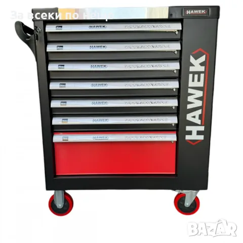 Шкаф с инструменти със 7 чекмеджета – 5 пълни, метален плот и отделение за закачане на инструменти H, снимка 2 - Аксесоари и консумативи - 50322678