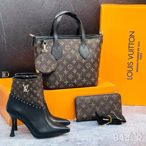 дамски комплект боти, чанта раница и портмоне louis vuitton , снимка 12 - Чанти - 48069752