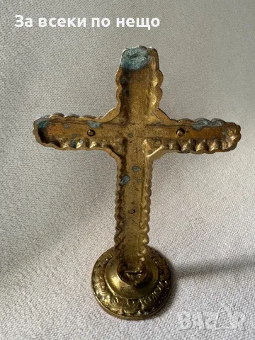 Стар бронзов кръст 16х9см, снимка 6 - Антикварни и старинни предмети - 50114854