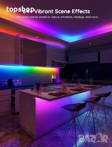 Нова Govee RGBIC LED лента, 16,4 фута WiFi LED светлини, работещи с Alexa и Google Assistant..., снимка 8 - Лед осветление - 51637918