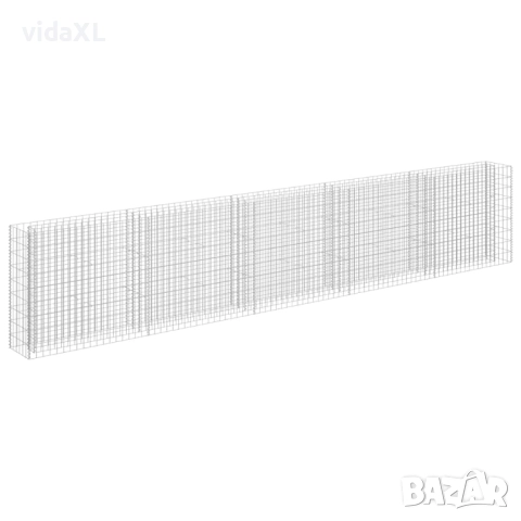 vidaXL Габион повдигната леха, поцинкована стомана, 450x30x90 cм（SKU:145647）, снимка 1