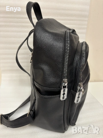 Раница от изкуствена кожа - черна, снимка 3 - Раници - 53573366