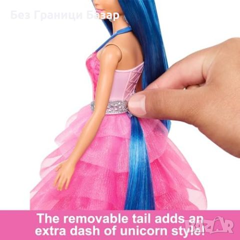 Нова Барби с Рокля Петликорн Аксесоари Сапфир Еднорог Подарък дете Barbie HRR16, снимка 4 - Кукли - 45338384