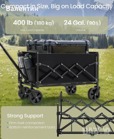 Сгъваема къмпинг количка - до 180кг, снимка 3 - Други стоки за дома - 52440032