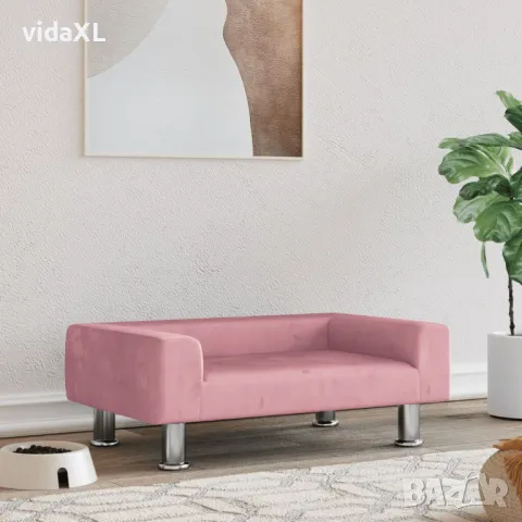 vidaXL Кучешко легло синьо 70x45x26,5 см кадифе, снимка 2 - За кучета - 48636647