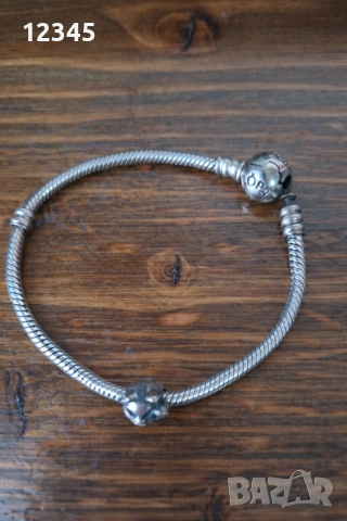 Сребърна гривна 925 Pandora оригинал с висулка коте.