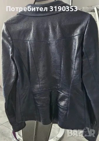 Дамско кожено яке тъмносиньо, снимка 8 - Якета - 39958458