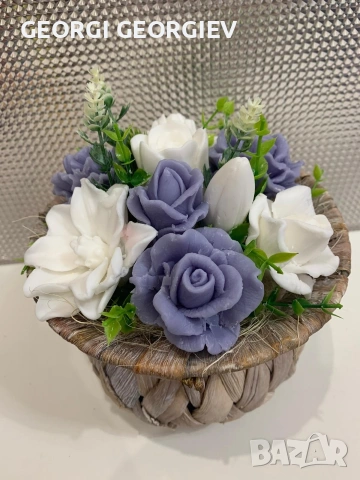 цветя изработени с глицеринов ароматен сапун и Българска роза 🌹, снимка 9 - Изкуствени цветя - 53643688