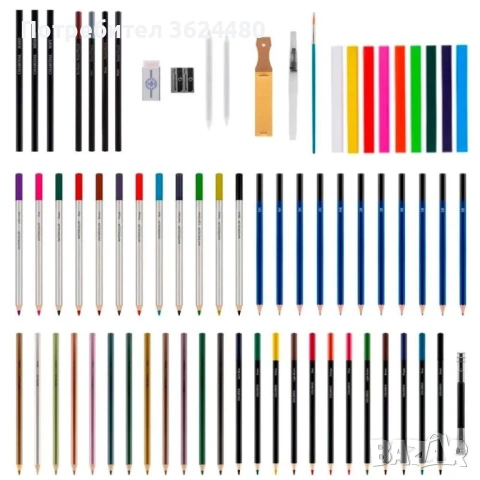 Акварелни Цветни Металик Моливи и Скицник 4816, снимка 8 - Ученически пособия, канцеларски материали - 53360159