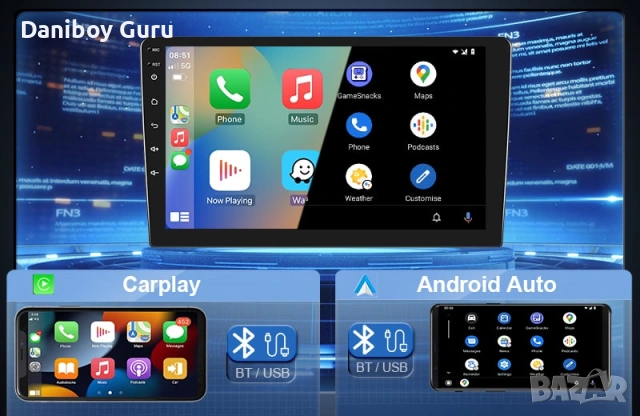 VW Golf 6 мултимедия, Android 15 2Ram 32 памет Car play Android Auto