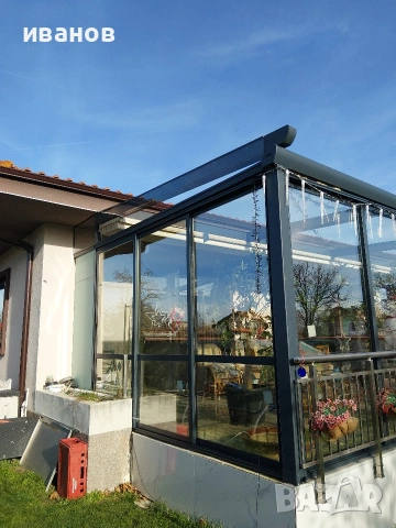 Остъкление тип плъзгане, раменни тенти, ветроупорни завеси, метални конструкции, снимка 8 - Пердета и завеси - 42881105