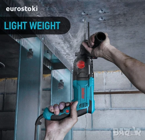 Ударна бормашина ENEACRO 26 HQ SDS-Plus, 1050W, 6 променливи скорости с 4 функции, включени 3 свредл, снимка 8 - Бормашини - 51363608