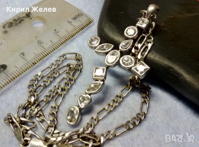 СКЪПОЦЕНЕН СРЕБЪРЕН КРЪСТ със СРЕБЪРНА ВЕРИЖКА РОДИРАНО СРЕБРО 925 C-Z с ЛАБОРАТОРЕН МОЙСАНИТ 41842, снимка 12 - Колиета, медальони, синджири - 49328506