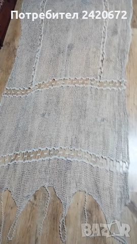 ръчно плетено перде, снимка 4 - Антикварни и старинни предмети - 52308421