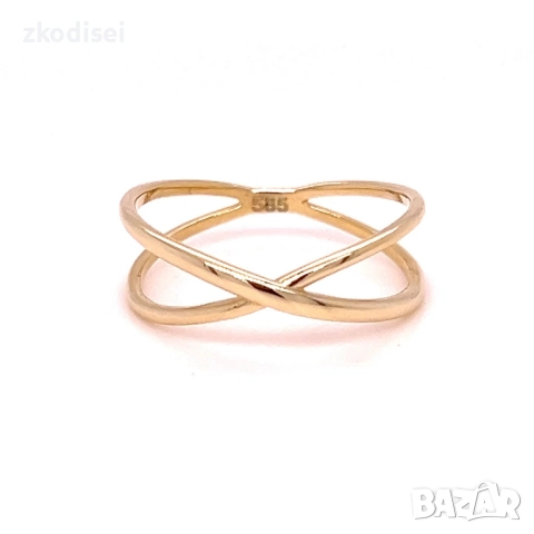 Златен дамски пръстен 1,86гр. размер:57 14кр. проба:585 модел:34420-6, снимка 1