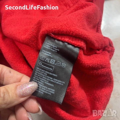 Мъжки суичър с качулка Team Bieber Justin Bieber 2017 Tour, червен, памучен, размер L, снимка 5 - Суичъри - 52796488