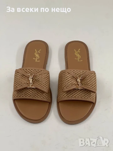 Yves Saint Laurent Дамски Бежови Чехли Код E508, снимка 3 - Чехли - 50706355