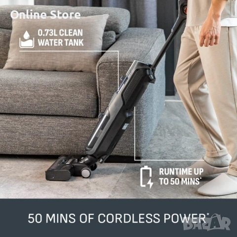 Tefal X-CLEAN 4 безжична прахосмукачка за мокро и сухо почистване GF5035M0, снимка 8 - Прахосмукачки - 54169922