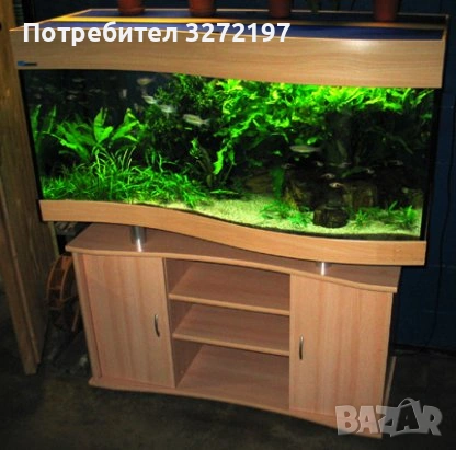 MP EHEIM Комплект EUROPE VAGUE аквариум с извито,вълнообразно предно стъкло+осветление+шкаф