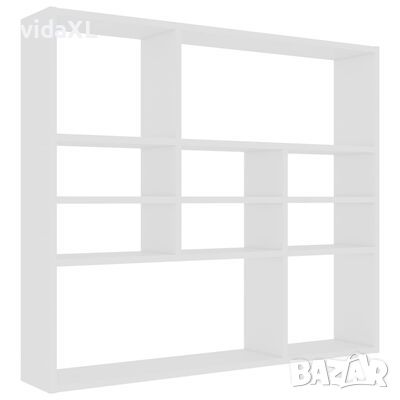 vidaXL Стенен рафт, бял, 90x16x78 см, ПДЧ(SKU:802939