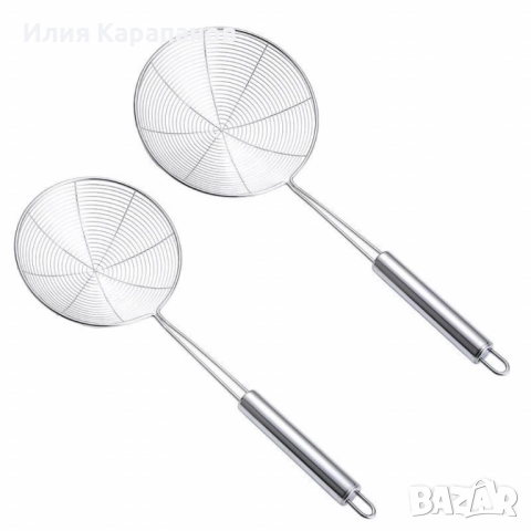 Мрежеста готварска шпатула за отцеждане от неръждаема стомана, снимка 1