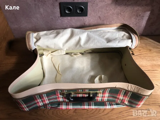 Старинен куфар 70те текстилен с цип, снимка 7 - Куфари - 50083285