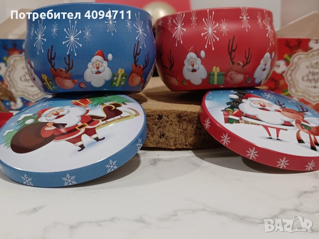 2 Нови ароматни коледни свещи+дървена поставка+ борова кора+коледна украса+ 2 шишарки, снимка 2 - Декорация за дома - 52497076