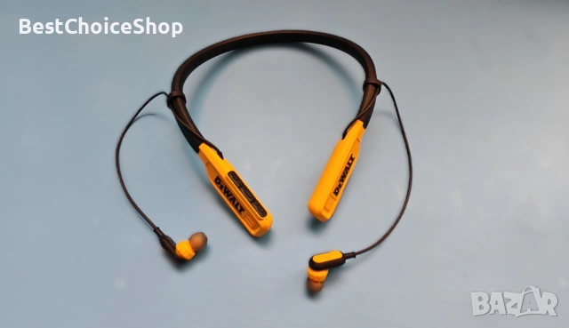 DEWALT Heavy Duty Bluetooth слушалки, безжични около врата с 30 часа време на работа + шумоизолация