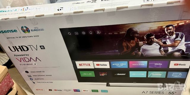 Hisense 55-inch A7 Series 4K UHD HDR Smart TV 55A7100FTUK, снимка 1 - Телевизори - 46630872