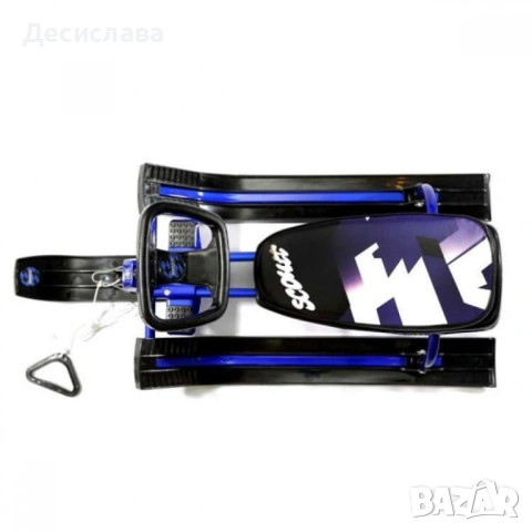 Зимна шейна с кормило, предни и задни ски и метална спирачка Mustang, снимка 3 - Скутери и тротинетки - 53030865