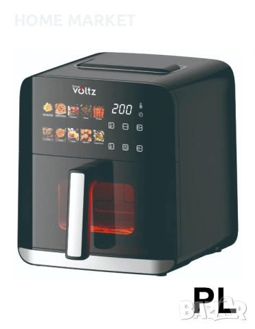 Фритюрник Air Fryer Oliver Volzt OV51980CE, 1200W, кошница 4 л., LED дисплей, , снимка 4 - Фритюрници - 53594746