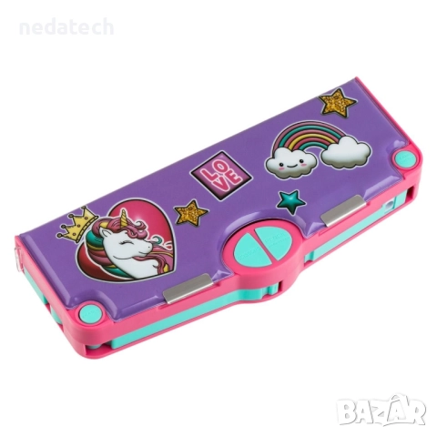 Несесер  с магнитно затваряне, Лилав, 24.5x10x4см., снимка 7 - Ученически пособия, канцеларски материали - 51587390