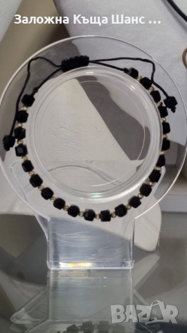 Гривна злато 14к и оникс на черен конец !, снимка 3 - Гривни - 52424241