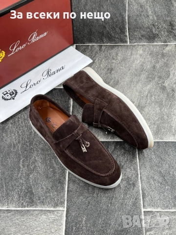 Loro Piana Мъжки Кафеви Обувки Естествена Кожа Лоро Пиана Код E830, снимка 4 - Ежедневни обувки - 51477819