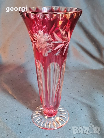 двуцветна фасетирана ваза Bohemia 35/1