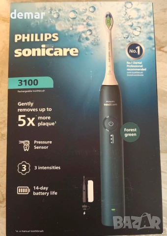 Електрическа четка за зъби Philips Sonicare 3000 Series, Тъмнозелена, HX4033/26, снимка 10 - Други - 53706503