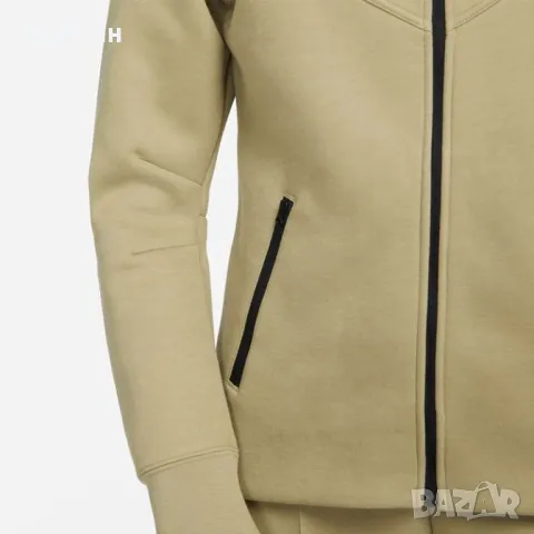 Дамско горнище Nike Tech Fleece Olive Green - размер S, снимка 3 - Спортни екипи - 46998674