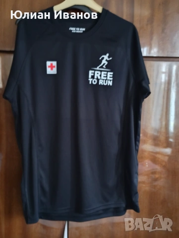 Черна тениска  ,  free to run