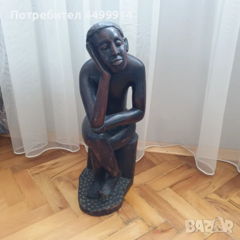 Масивна абаносова фигура от цяло дърво, снимка 5 - Антикварни и старинни предмети - 50828810
