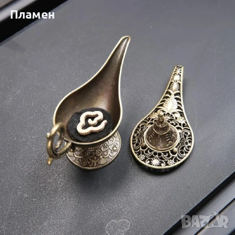 Антична арабска тамянна лампа,метална,ароматизираща, 11,8х7,2х4,3 см., снимка 6 - Антикварни и старинни предмети - 53622245