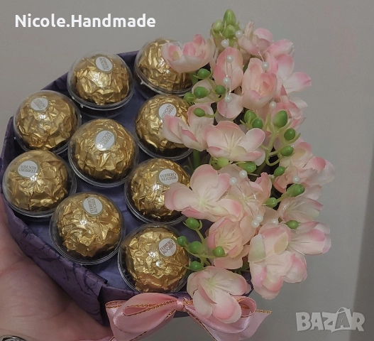 кутия с бонбони и цветя, снимка 6 - Други - 52789269