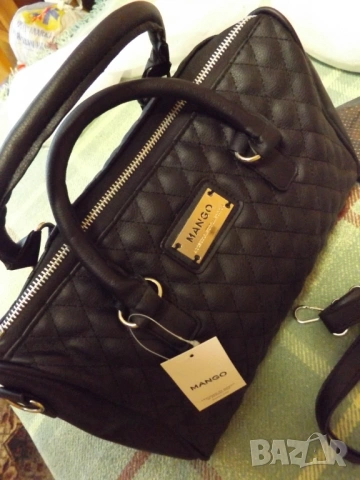Дамска чанта Mango кожена, снимка 5 - Чанти - 53625509