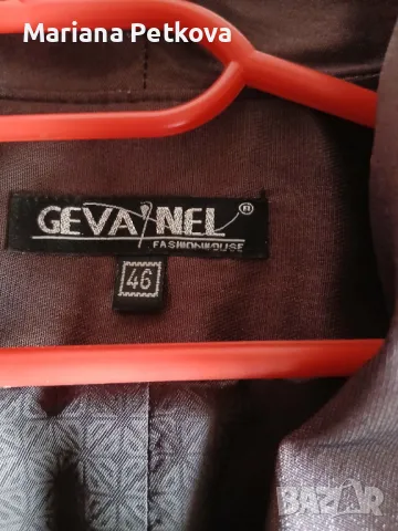 Копринено сако в шоколадов цвят, снимка 5 - Сака - 50303946