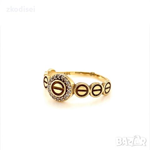 Златен дамски пръстен 2,06гр. размер:56 14кр. проба:585 модел:23558-1, снимка 2 - Пръстени - 45408240