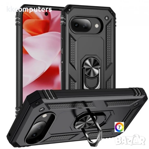 Google Pixel 9a Удароустойчив Ring Holder2 Калъф и Протектор