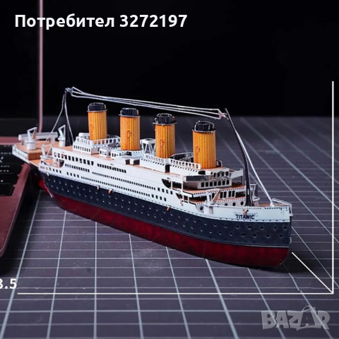 3D лазерно изрязан металeн цветен пъзел Titanic - Направи си сам, снимка 2 - Пъзели - 45021759