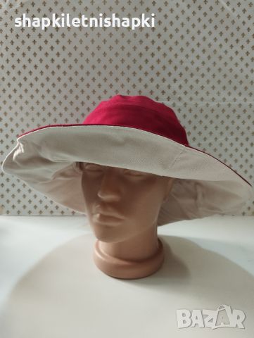 Дамска шапка капела,червено бежова - 41