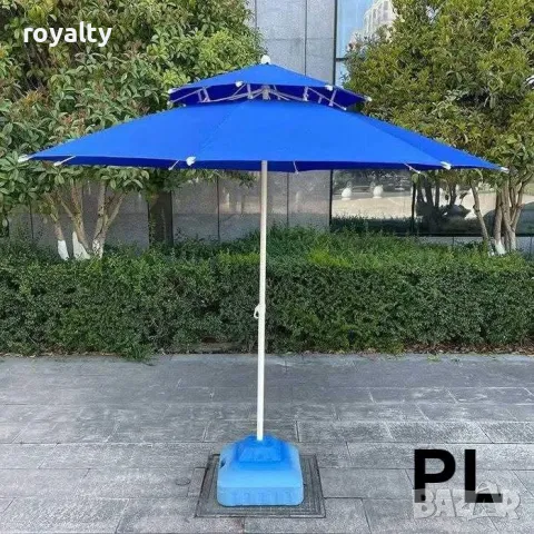 Градински чадър с UV защита с ветроустойчива клапа и двоен покрив – 220/220 см, снимка 8 - Градински мебели, декорация  - 50394371